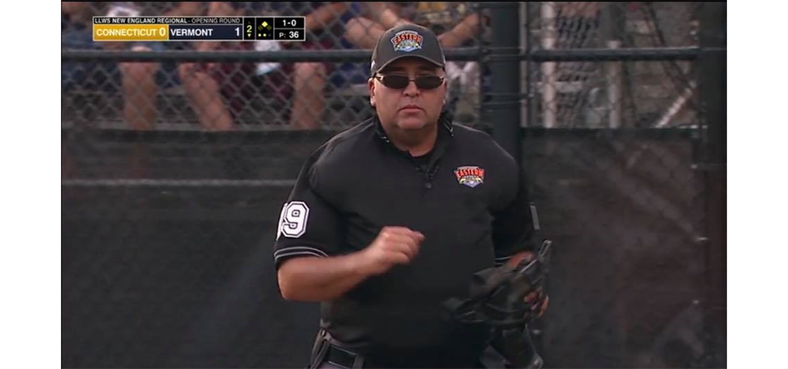 Umpire Bill Ridings representing SMLL in the Eastern Regional Tournament!